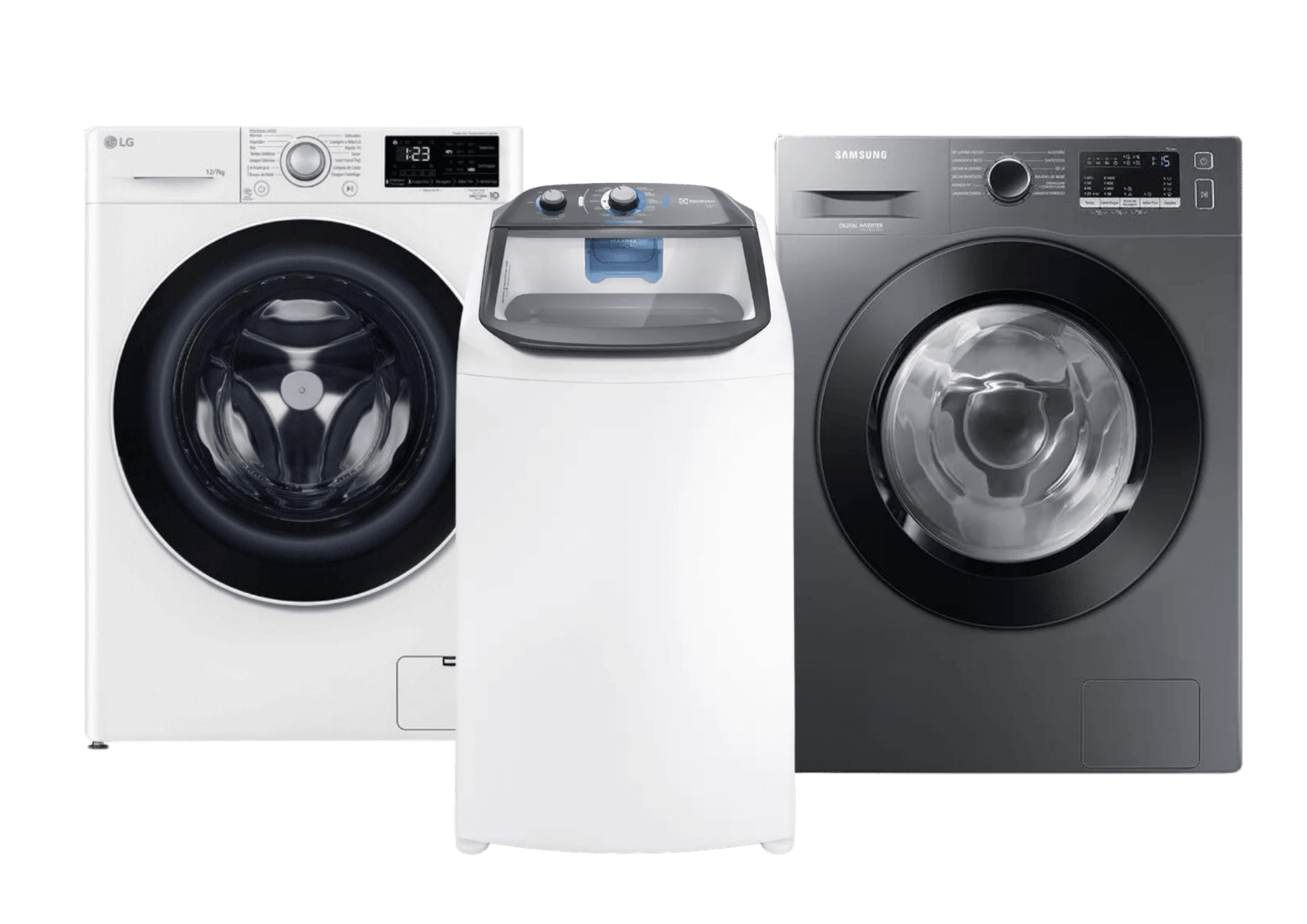 Máquinas lava e seca LG, Electrolux e Samsung